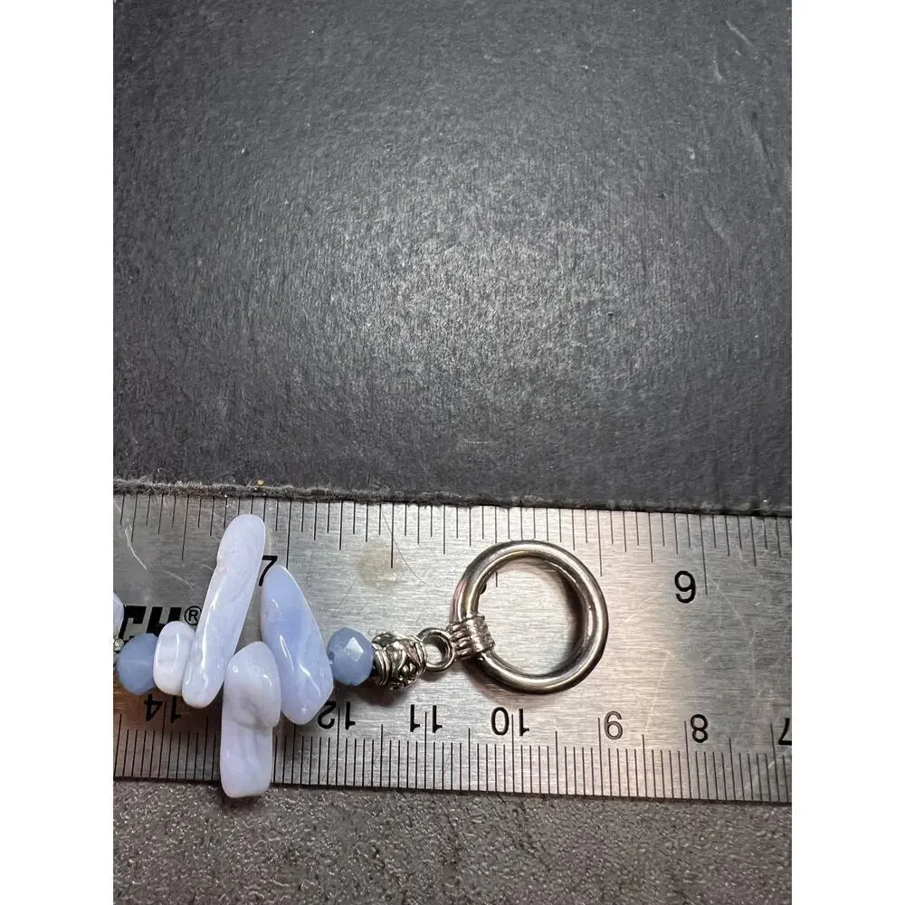 Blue Lace Agate Toggle Bracelet | Light Blue Gemstone Chip & Nugget Beads